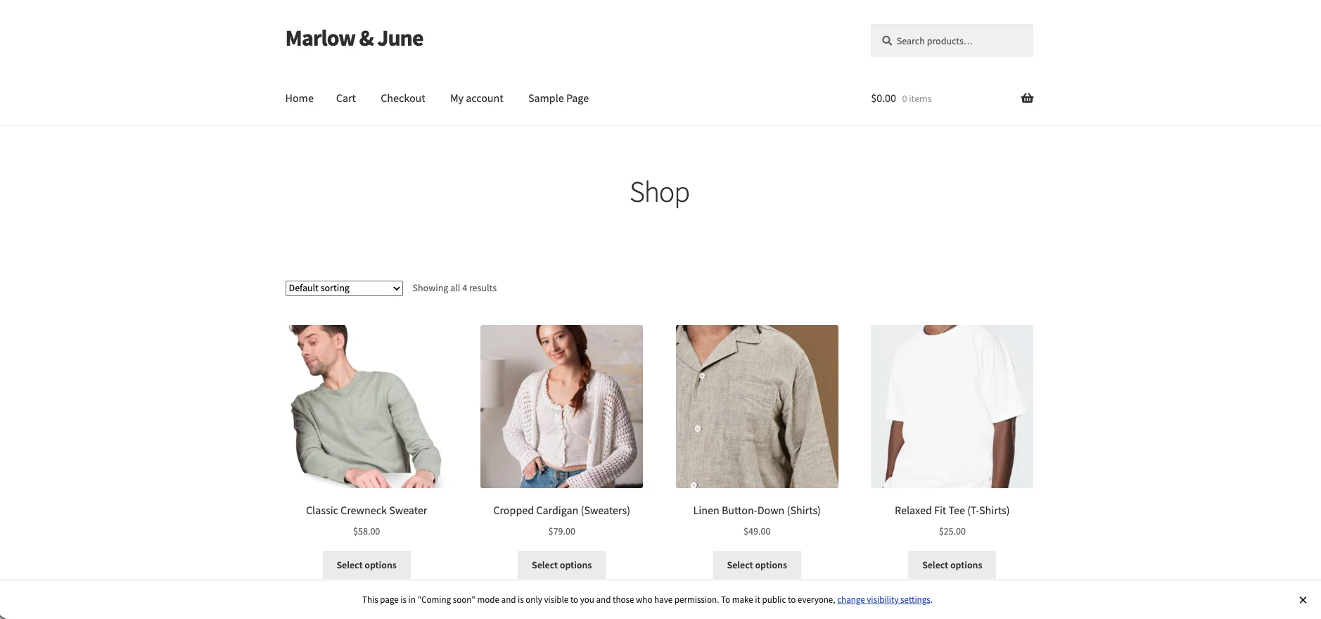 Marlow & June shop page
